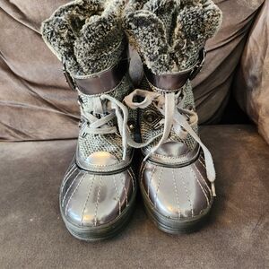 Ak Sport Anne Klein Size 7 Winter Boots Snow Winter & Rain Boots - Gray, Duck
